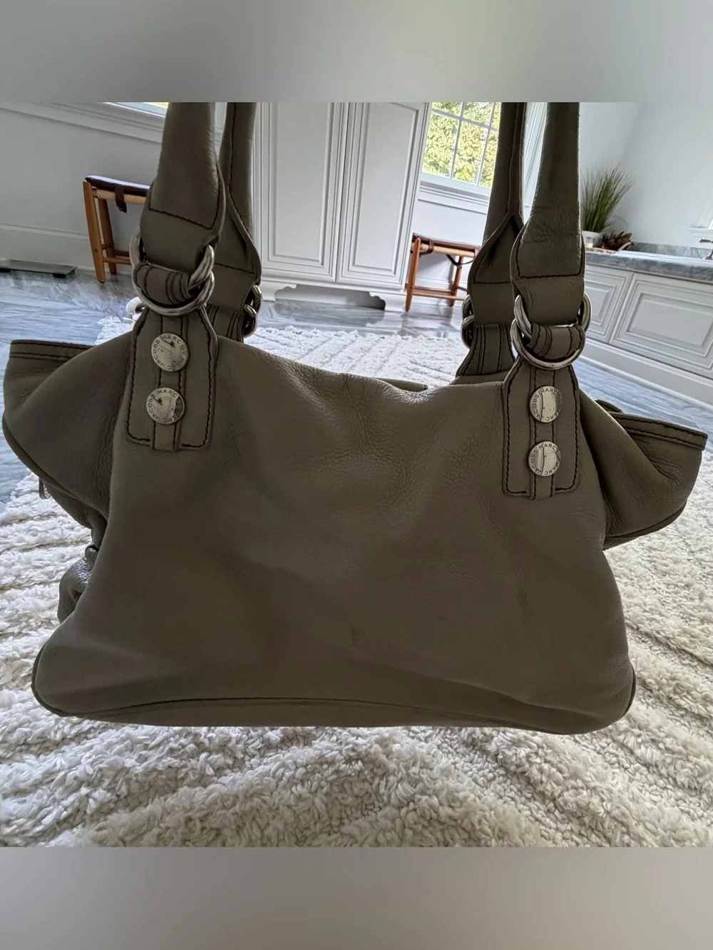 Marc by Marc Jacobs Leather Diaper Bag | 100% Leather | Large Grey